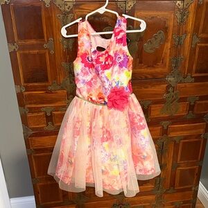 Girls Floral Print Easter Dress